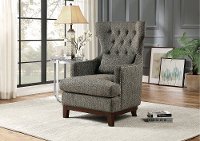Transitional Brown-Gray Upholstered Accent Chair - Adriano