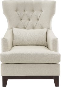 Transitional Beige Upholstered Accent Chair - Adriano-2
