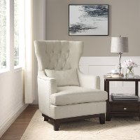 Transitional Beige Upholstered Accent Chair - Adriano-5