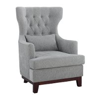 Transitional Light Gray Upholstered Accent Chair - Adriano