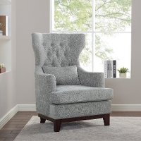Transitional Light Gray Upholstered Accent Chair - Adriano-6
