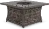 KIT Trenton Wicker 43 Inch Slat Top Fire Pit