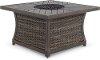 Wicker 43 Inch Slat Top Fire Pit - Trenton