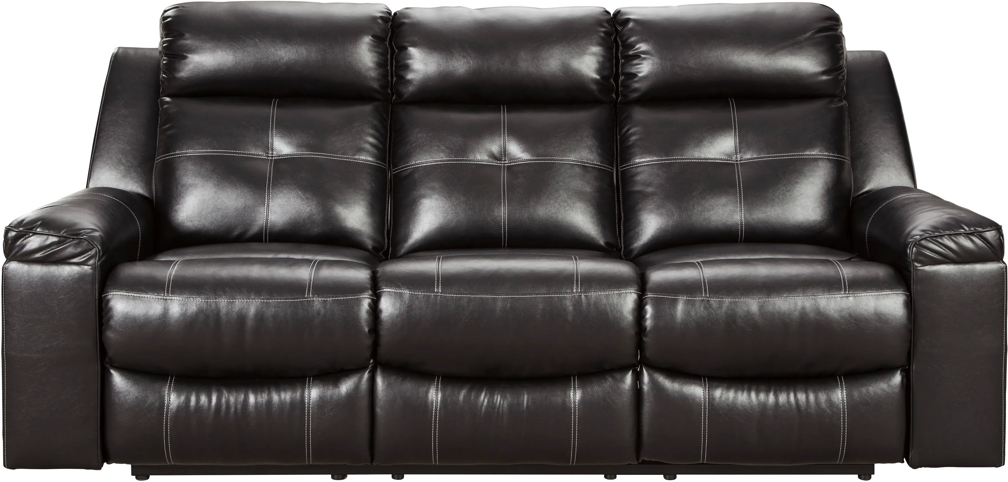 Kempton Black Reclining Sofa-1