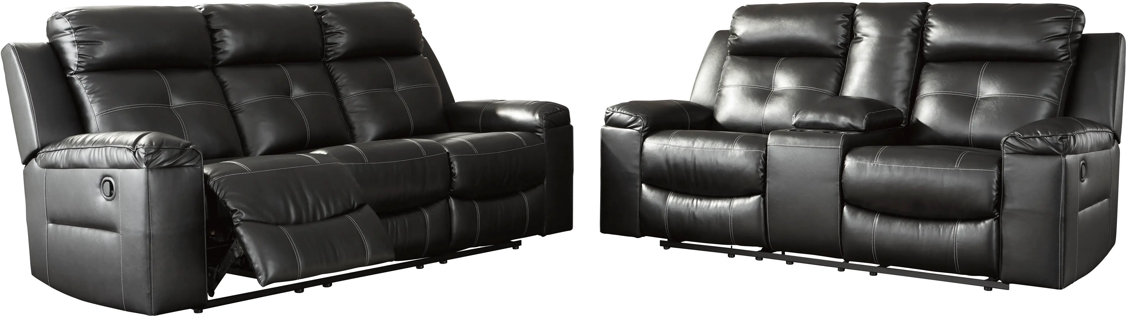 Kempton Black Reclining Sofa-3