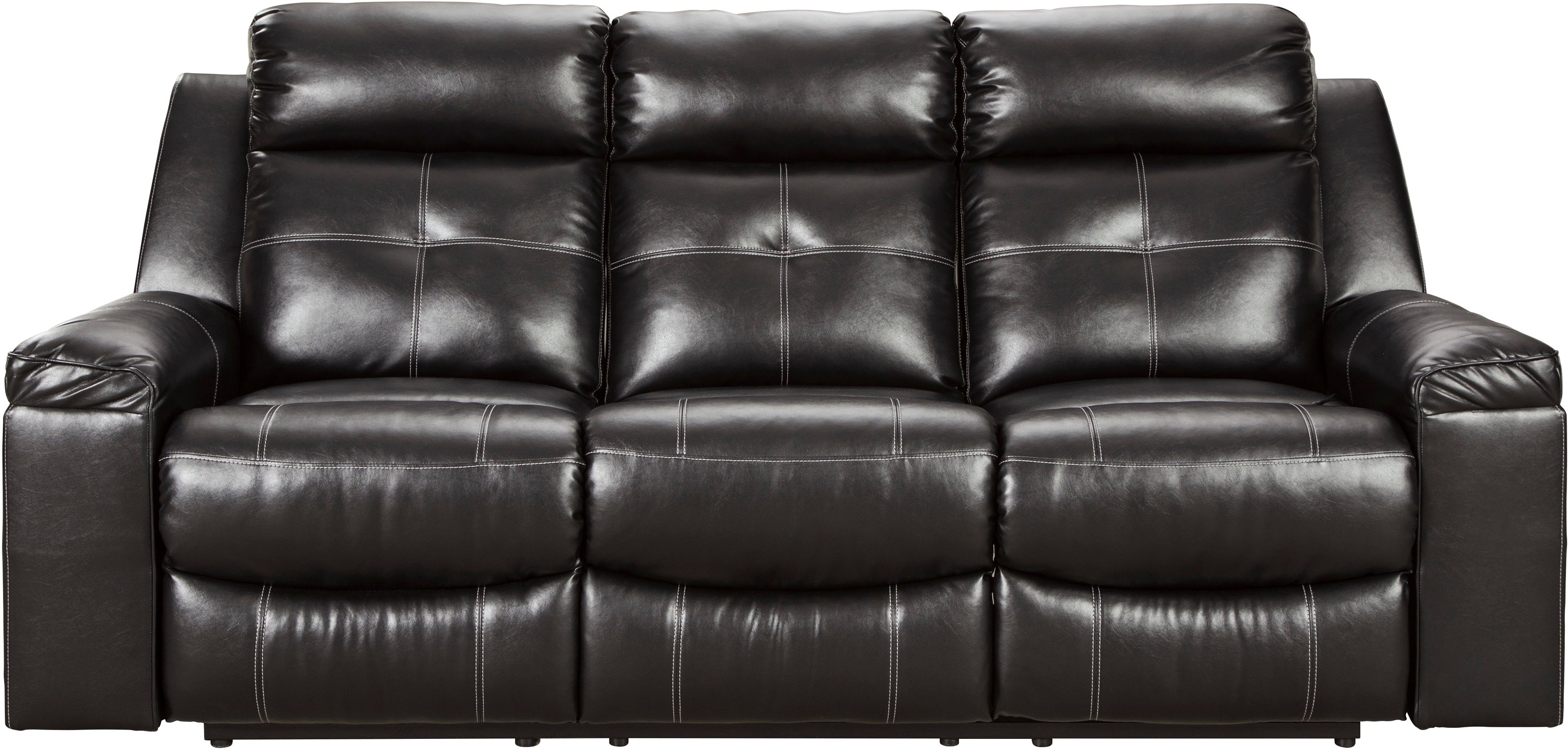 Kempton Contemporary Black Reclining Sofa-1