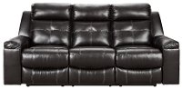Kempton Contemporary Black Reclining Sofa