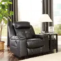 Kempton Contemporary Black Rocker Recliner