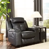 Kempton Contemporary Black Rocker Recliner