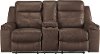 Contemporary Coffee Brown Reclining Loveseat with Console - Jesolo