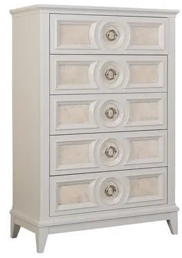 Traditional Pearl White Chest of Drawers - Crystal View-1