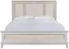 Clearance Crystal View Traditional Pearl White Queen Bed