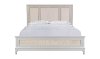 Clearance Traditional Pearl White Queen Bed - Crystal View