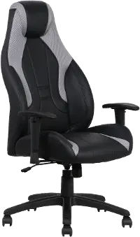 Commander Black and Silver Gaming Chair