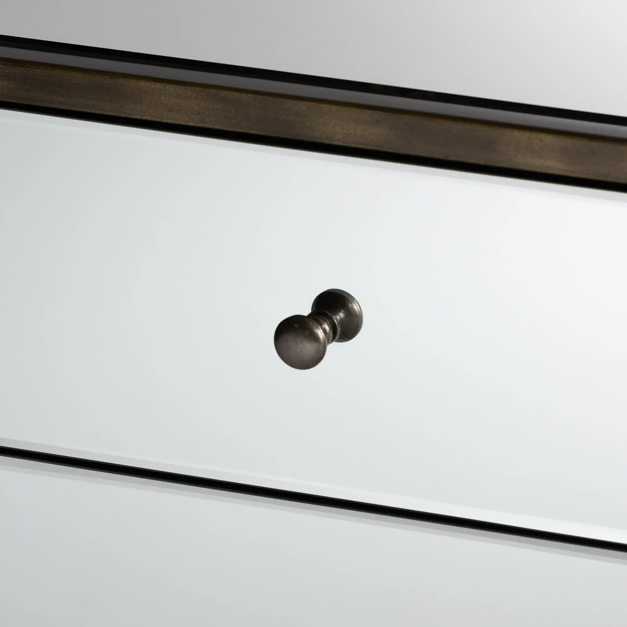 Contemporary Mirrored and Brass Nightstand - Dreda-6