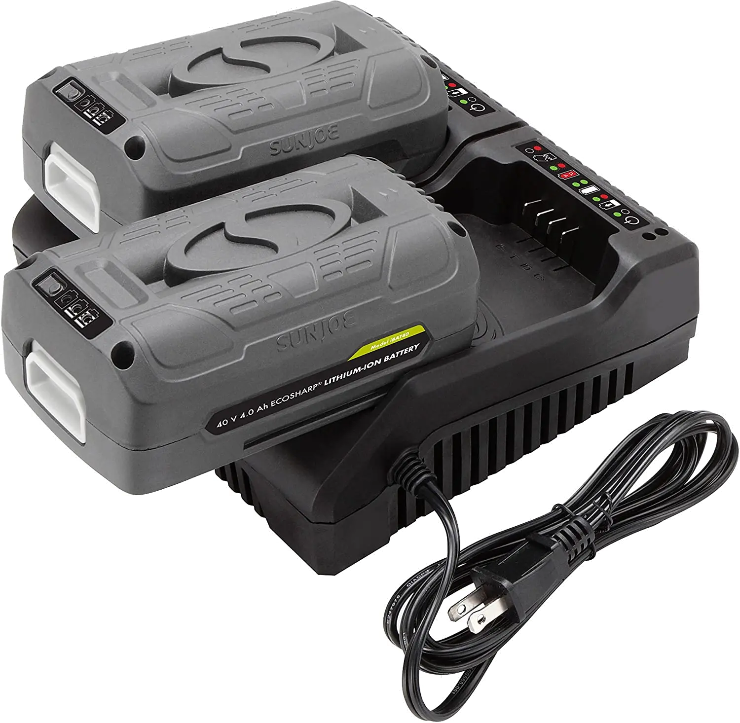 iCHRG40-DPC Snow Joe EcoSharp Lithium-Ion Battery Dual Port Charger - 40 Volt-2