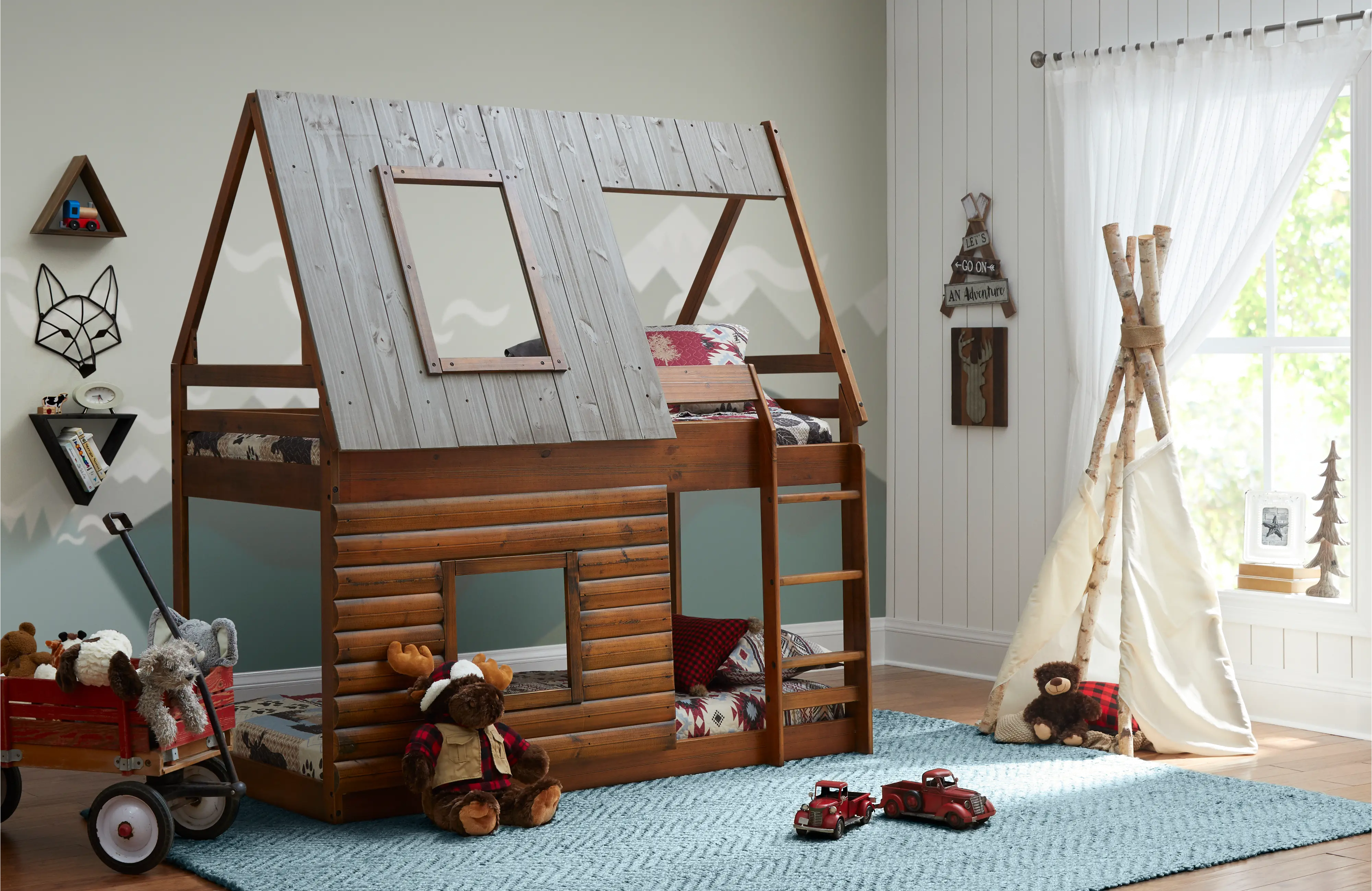 Rocky Mountain Brown Twin-over-Twin Bunk Bed-1