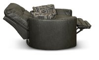 Charcoal Gray Leather Curved Power Swivel Recliner - Waterloo-2