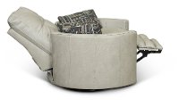 Light Gray Leather Curved Power Swivel Recliner - Waterloo-2