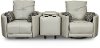 Light Gray Leather 3 Piece Curved Home Theater Seating - Waterloo