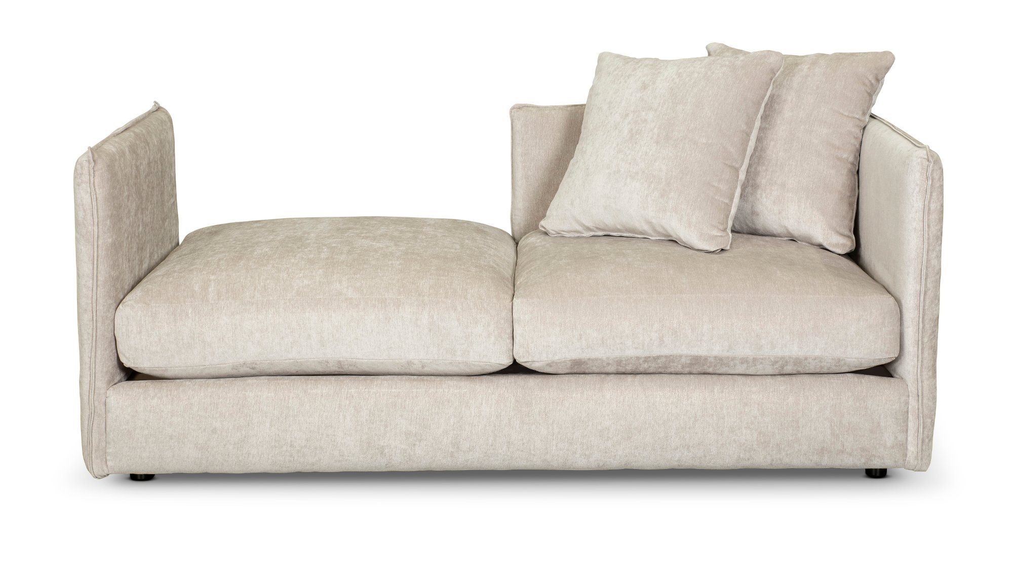 Right Side Facing Fog Gold Upholstered Chaise Lounge - Ansel-2