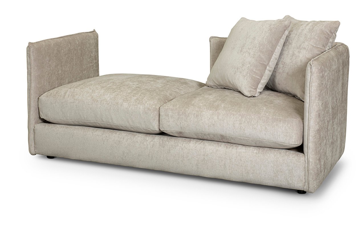Right Side Facing Fog Gold Upholstered Chaise Lounge - Ansel-3