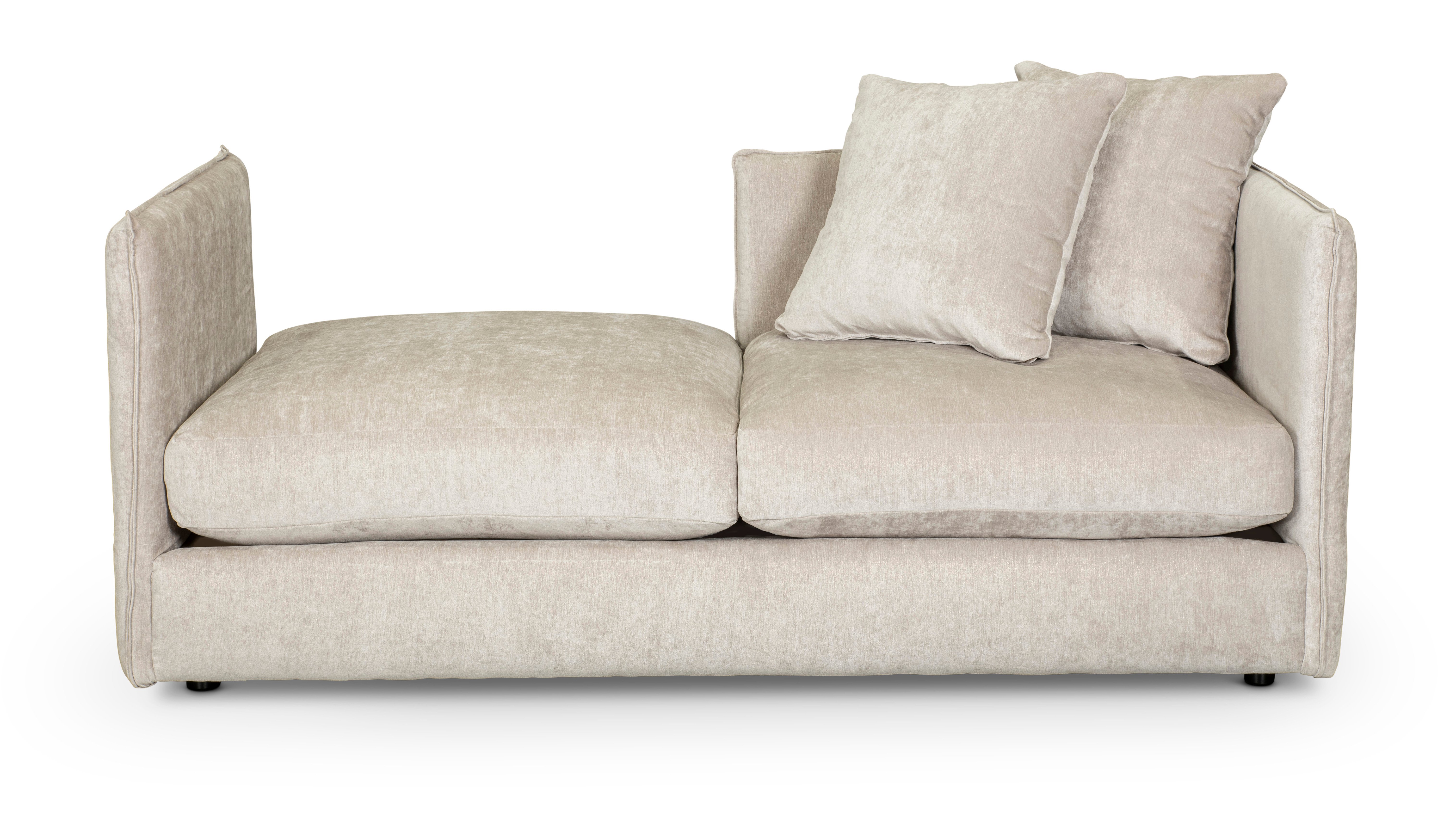 Right Side Facing Fog Gold Upholstered Chaise Lounge - Ansel-4