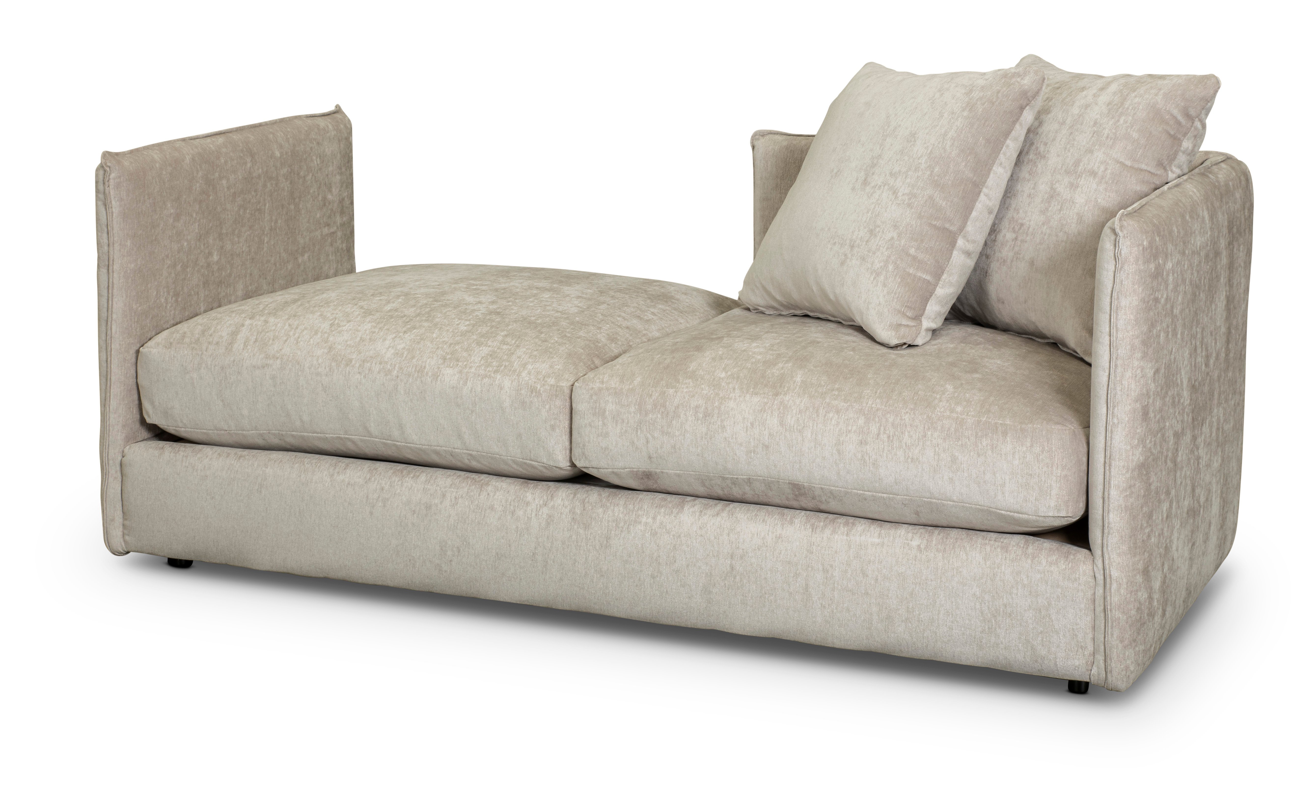 Right Side Facing Fog Gold Upholstered Chaise Lounge - Ansel-6