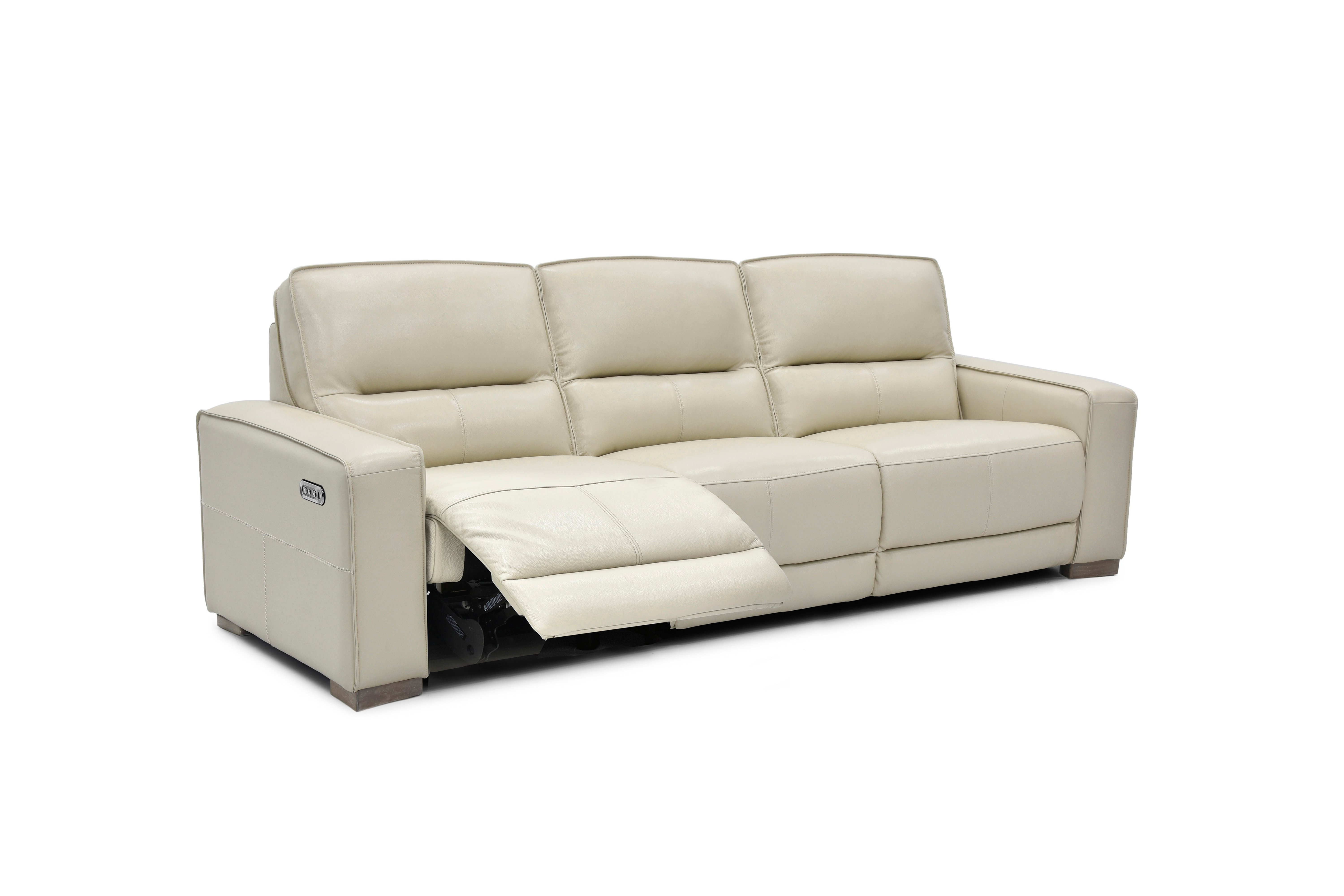 Jet Vanilla Leather Power Reclining Sofa-2
