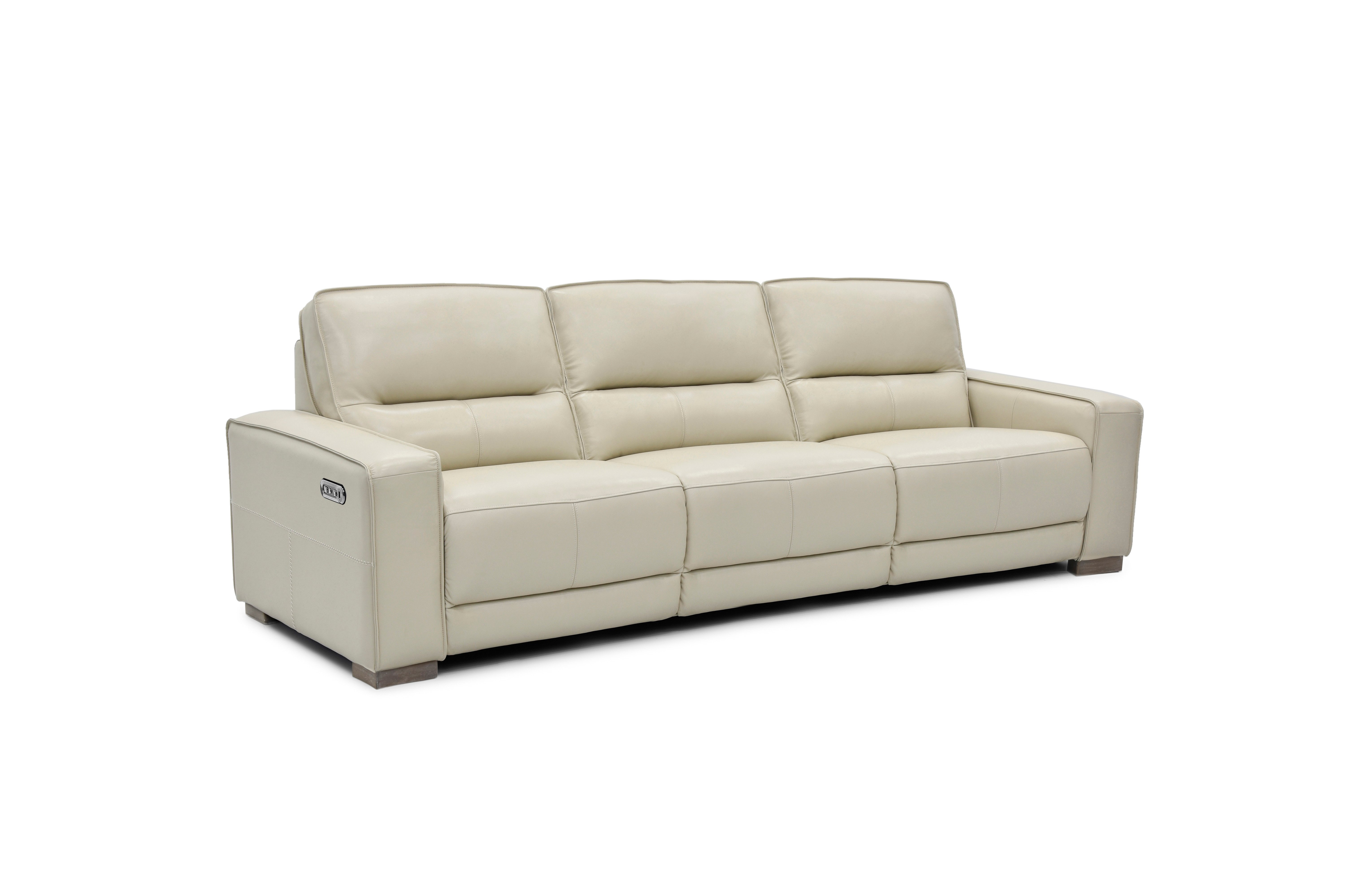 Jet Vanilla Leather Power Reclining Sofa-3