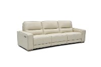 Vanilla Leather Power Reclining Sofa - Jet-3