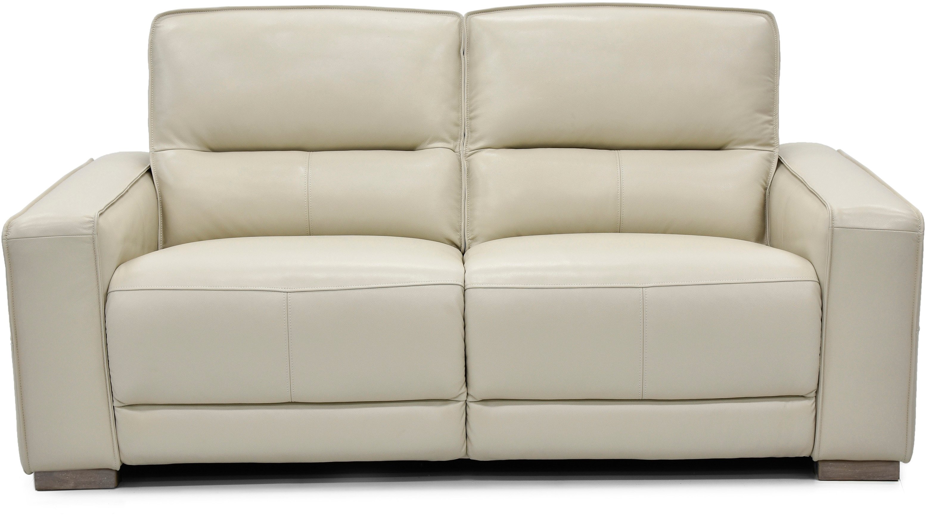 Jet Vanilla Leather Power Reclining Loveseat-1