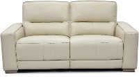 Jet Vanilla Leather Power Reclining Loveseat