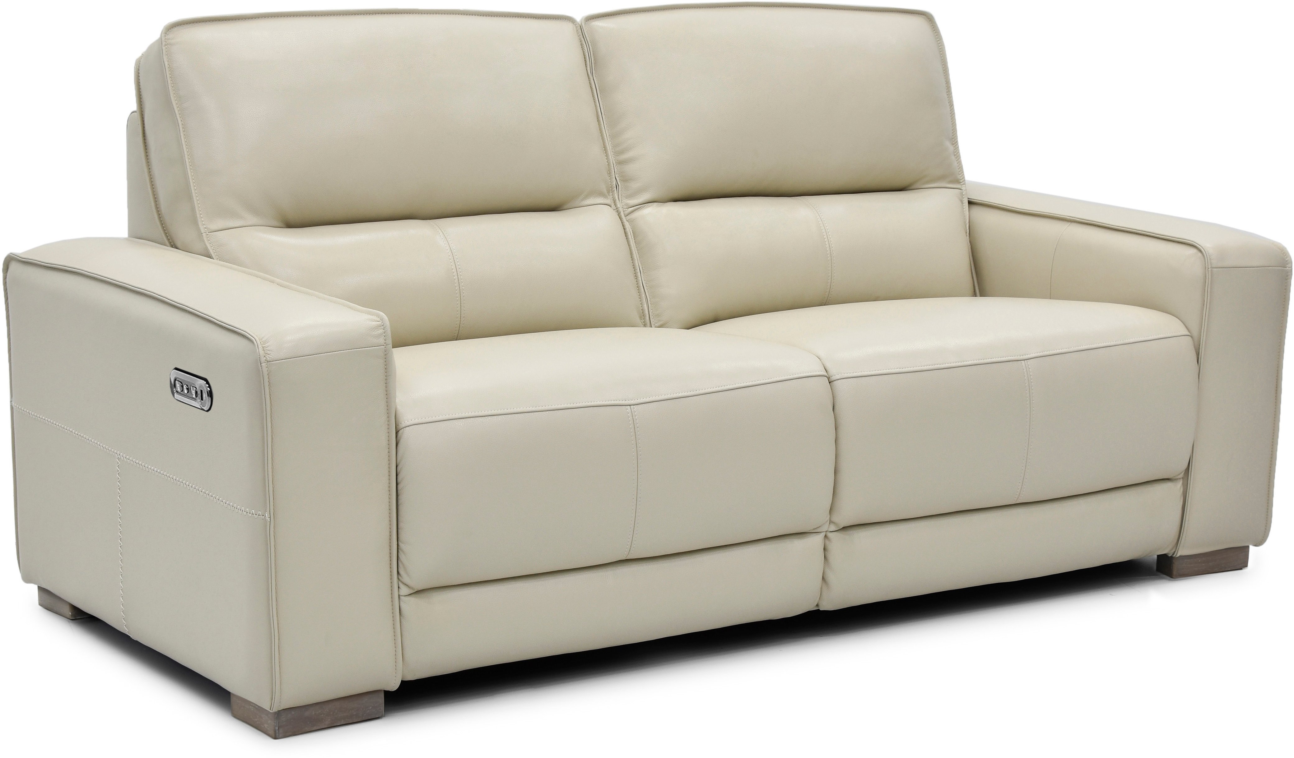 Jet Vanilla Leather Power Reclining Loveseat-2