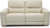 Vanilla Leather Power Reclining Loveseat - Jet