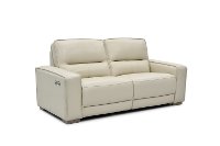 Vanilla Leather Power Reclining Loveseat - Jet-2