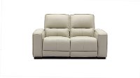 Vanilla Leather Power Reclining Loveseat - Jet-3