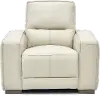 Clearance Jet Vanilla Leather Power Recliner