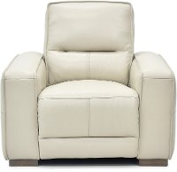 Jet Vanilla Leather Power Recliner