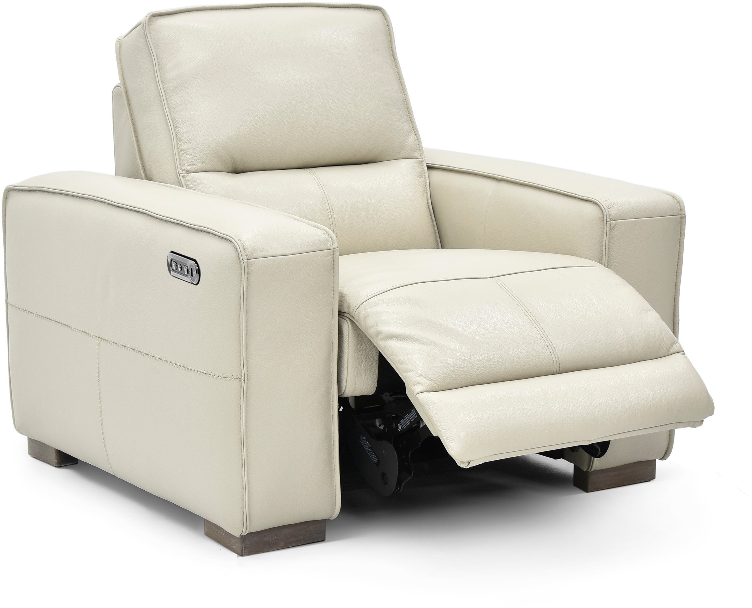 Jet Vanilla Leather Power Recliner-3