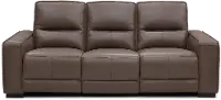 Jet Mink Brown Leather Power Reclining Sofa