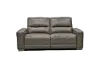 Clearance Jet Mink Brown Leather Power Reclining Loveseat