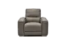 Clearance Jet Mink Brown Leather Power Recliner