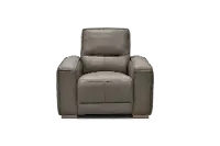 Jet Mink Brown Leather Power Recliner