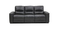 Jet Dark Gray Leather Power Reclining Sofa