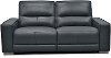 Dark Gray Leather Power Reclining Loveseat - Jet