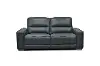 Jet Dark Gray Leather Power Reclining Loveseat