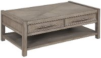 Transitional Washed Gray Coffee Table - Cypress Lane