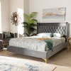 152-9010-RCW Contemporary Dark Gray Queen Platform Bed - Leona