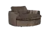 Stavro Dark Brown Otter Curved Cuddler Chair